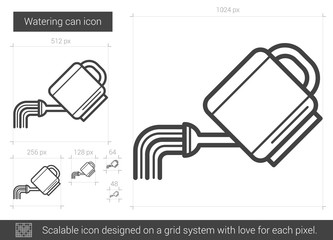 Wall Mural - Watering can line icon.