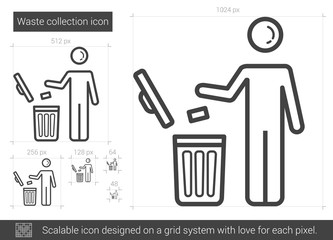 Canvas Print - Waste collection line icon.