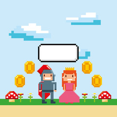 Canvas Print - pixelated video game icons vector illustration design