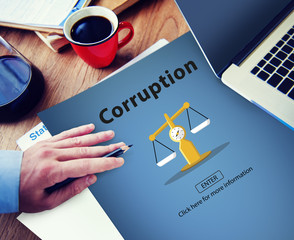 Poster - Corruption Bribe Cheat Illegal Money Finance Concept