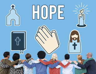 Canvas Print - Hope Believe Dream Faith Holy Imagine Inspire Concept