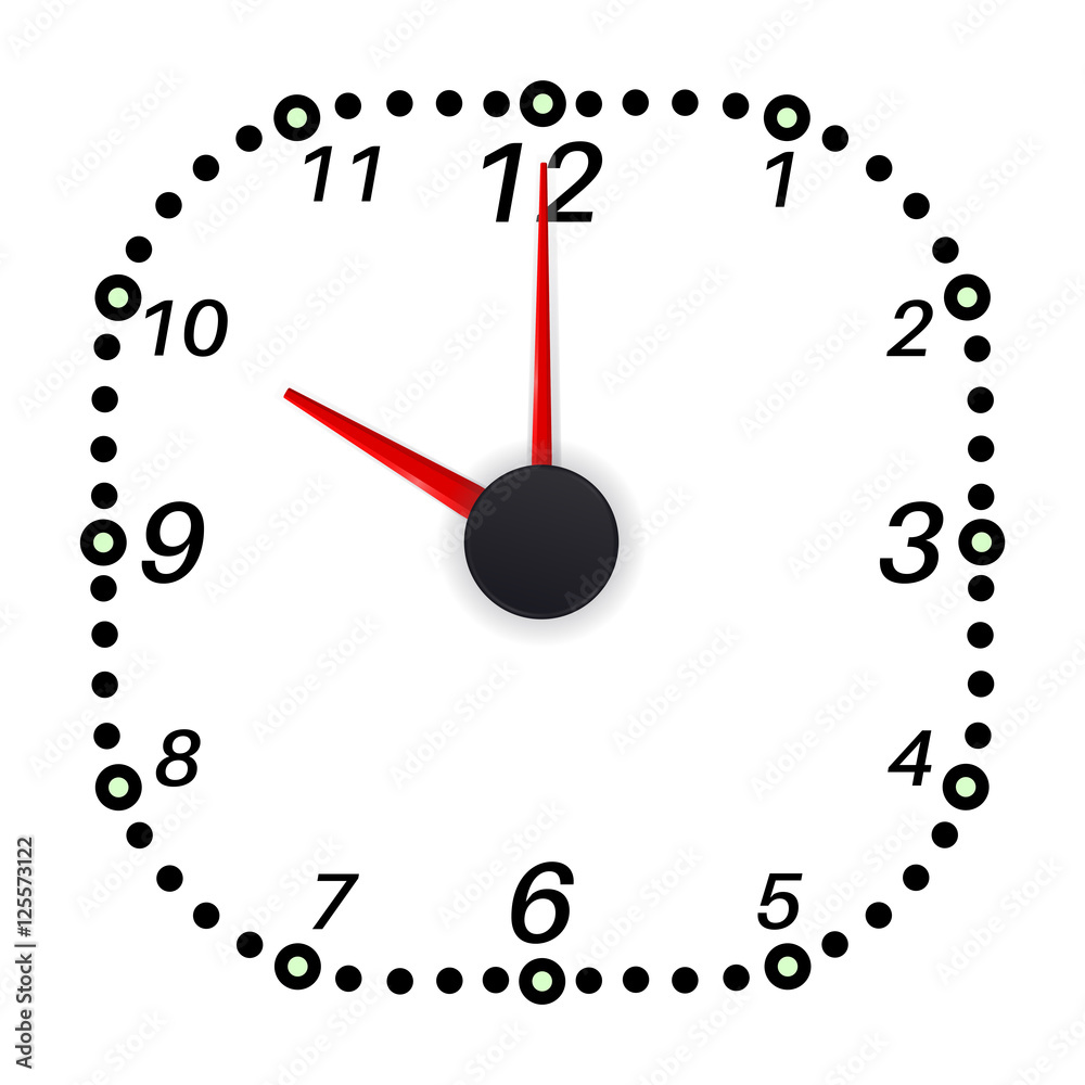 Clock face. Ten o'clock Stock Vector | Adobe Stock