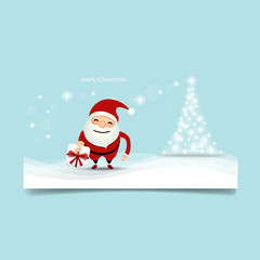 Christmas Greeting Card with Christmas Santa Claus. Vector illus