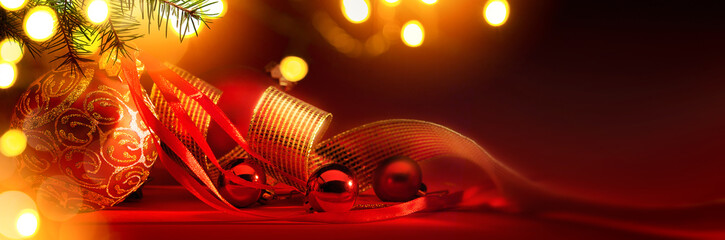 merry christmas; holidays background with xmas tree decoration o