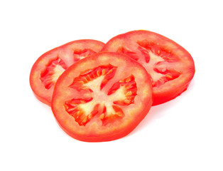 Wall Mural - Tomato slice isolated on white background
