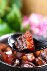 Wall Mural - A large bowl of Braised pork in brown sauce