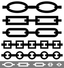 Poster - Set of 4 repeatable chain / chain link shapes
