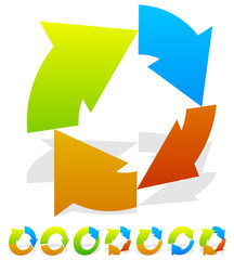 Leinwandbilder - Set of 7 colorful circular arrow icon