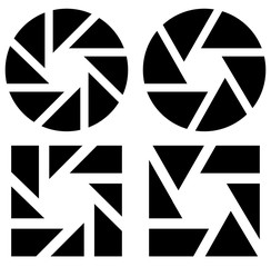 Leinwandbilder - Aperture like symbol. Circular icon with lamellas