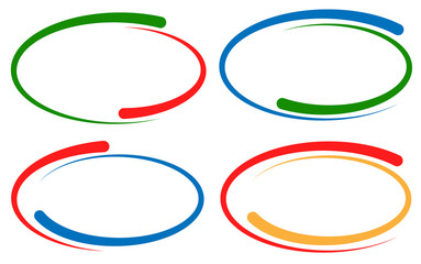 Leinwandbilder - Colorful circular frames / banner elements. Set of 4 version.