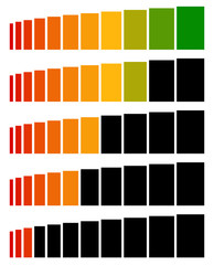 Aufkleber - Progress, level indicators in sequence from low to high