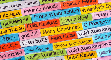 Wall Mural - Merry Christmas  on  different languages