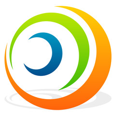Aufkleber - Spiral element with concentric circles. Abstract decorative elem