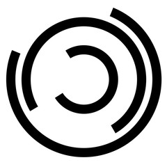Poster - Spiral element with concentric circles. Abstract decorative elem