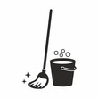 Cleaning, mop icon