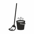 Cleaning, mop icon