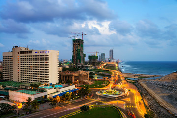 Wall Mural - Aerial view of Colombo, Sri Lanka at night