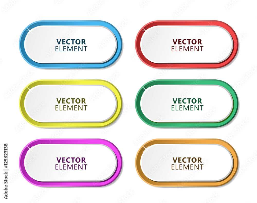 High Quality Modern Circular Color Labels on White Background. Vector ...