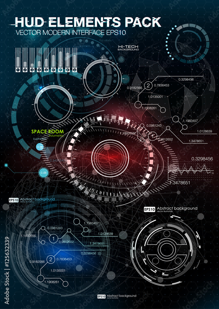 Science Ui/ux Infographic elements. futuristic user interface HUD UI UX. Abstract ...
