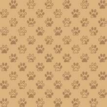 Muddy Paw Prints In Subdued Browns, A Seamless Background Pattern
