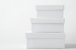 Stack of Three Plain White Boxes with Lids