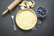 © The Picture Pantry - Tart dish with pastry base before being filled to be baked.Top v