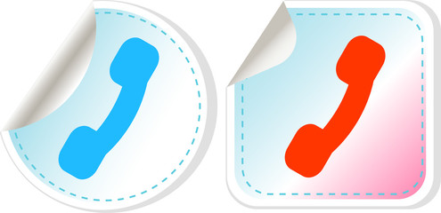 Poster - Flat icon of a phone, handset icon button set isolated on white background