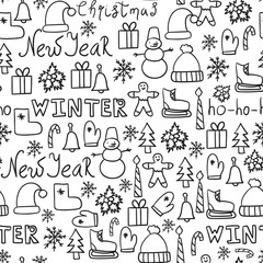 Naklejka na meble Doodles seamless pattern vector set.