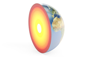 Wall Mural - structure of earth planet, 3d rendering