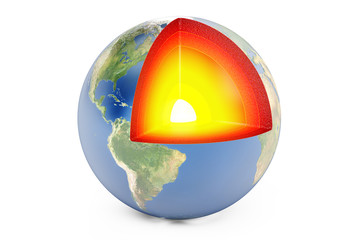 Wall Mural - structure of earth planet concept, 3d rendering