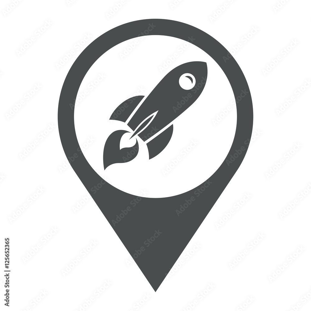 Icono plano localizacion cohete espacial gris Stock Illustration | Adobe  Stock, image size:1000x1000