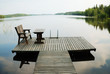© OlegMit - Lake with small wooden platform for rest