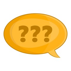 Poster - Speech bubble with question mark icon. Cartoon illustration of speech bubble vector icon for web design