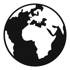 earth globe icon. simple illustration of earth globe vector icon for web