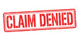 Claim denied sign or stamp