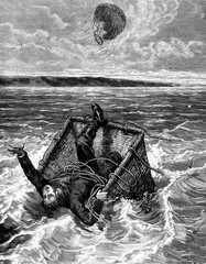 Wall Mural - prince found death in the waves of the brave, vintage engraving.
