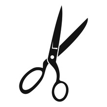 Sewing Scissors Icon. Simple Illustration Of Sewing Scissors Vector Icon For Web