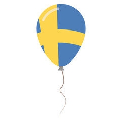 Kingdom of Sweden national colors isolated balloon on white background. Independence day patriotic poster. Flat style National day vector illustration.