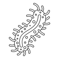 Sticker - Cell of dangerous virus icon. Outline illustration of cell of dangerous virus vector icon for web