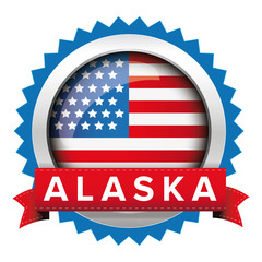 Poster - Alaska and USA flag badge vector