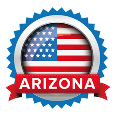 Poster - Arizona and USA flag badge vector