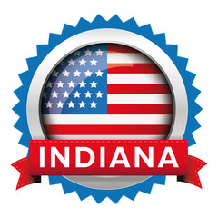 Poster - Indiana and USA flag badge vector