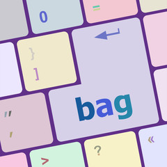 Poster - bag button on computer pc keyboard key