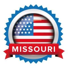 Poster - Missouri and USA flag badge vector