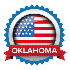 Poster - Oklahoma and USA flag badge vector