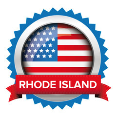 Poster - Rhode Island and USA flag badge vector