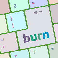 Poster - Computer keyboard with burn key. business concept
