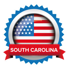 Poster - South Carolina and USA flag badge vector