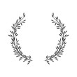 gray scale crown formed with two olive branch vector illustration