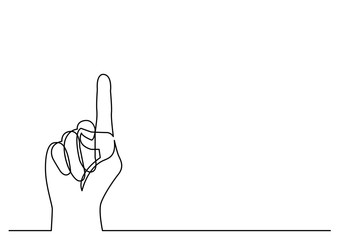 Poster - continuous line drawing of hand pointing finger